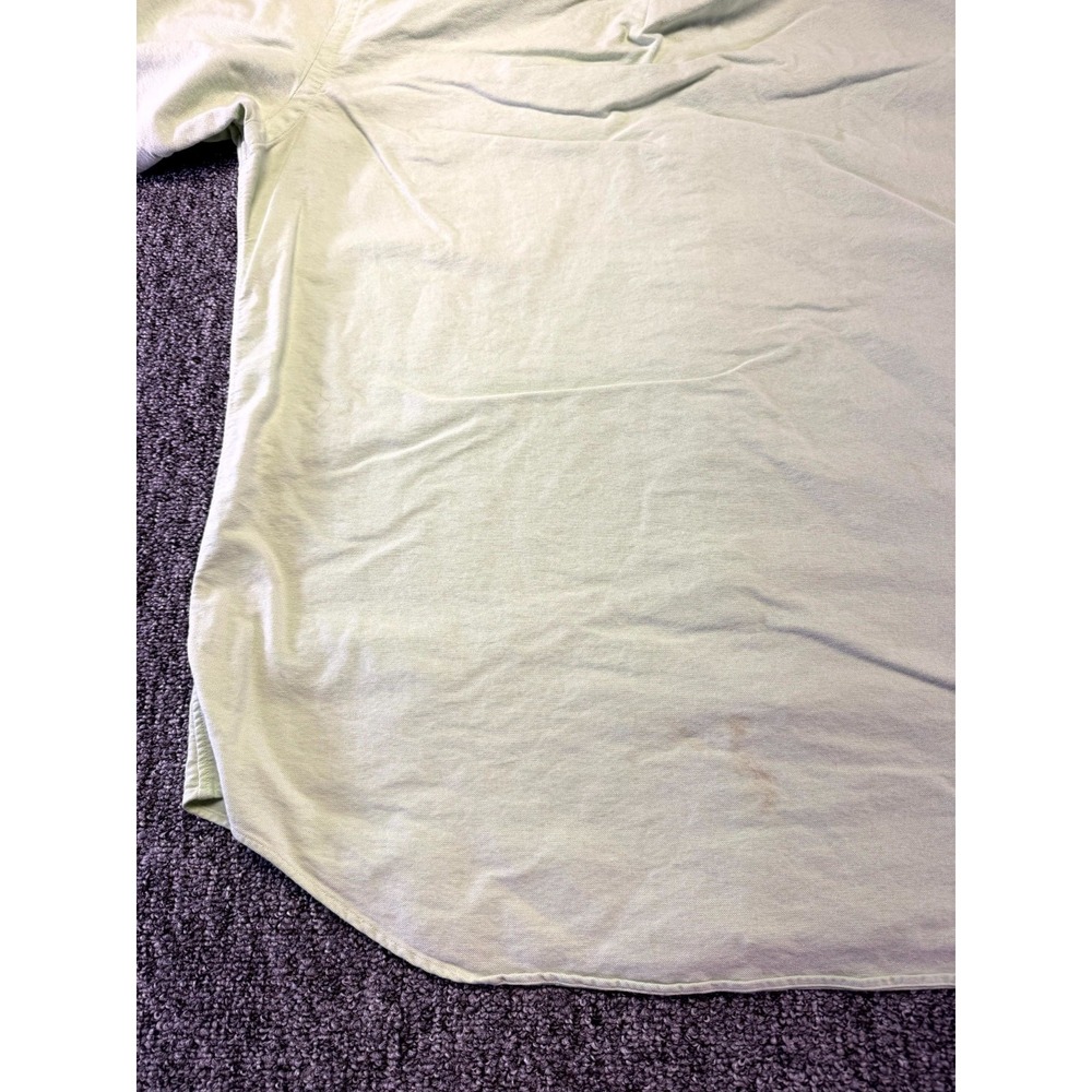Ralph Lauren Button Down Mens Large Green Short Sleeve Cotton Logo Shirt - Picture 12 of 16